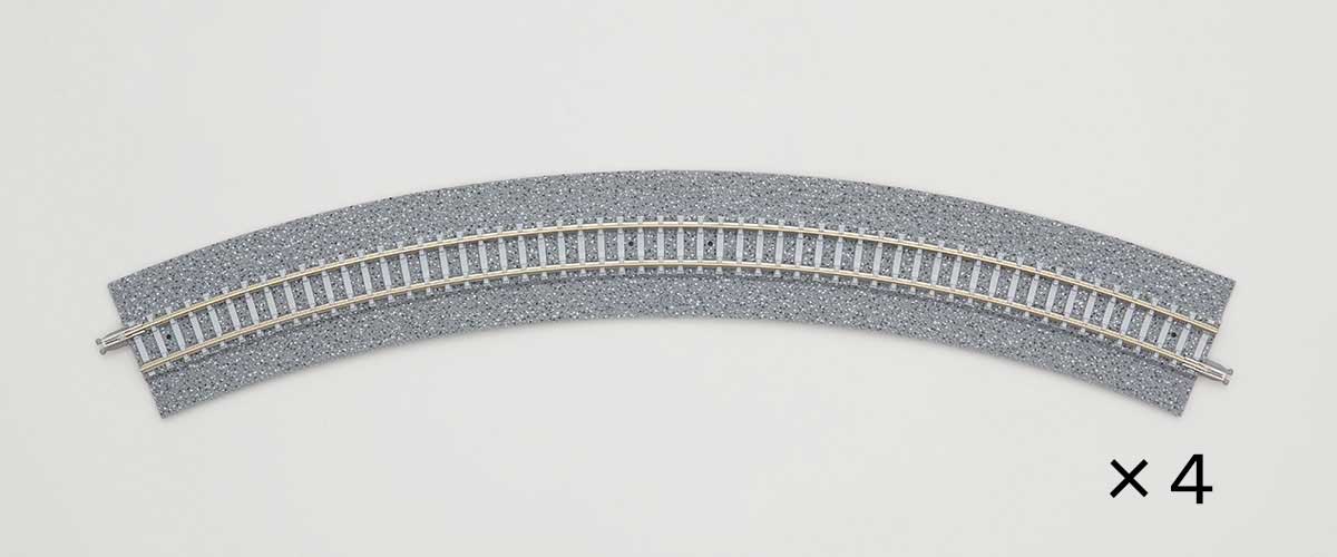 Wide-Roadbed Curve Track C354-45WP - Fine Track -- 13-15/16"  354mm Radius, 45 Degrees pkg(4)