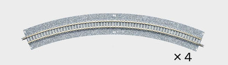 Wide-Roadbed Curve Track C391-45WP - Fine Track -- 15-3/8"  391mm Radius, 45 Degrees pkg(4)