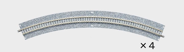 Wide-Roadbed Curve Track C391-45WP - Fine Track -- 15-3/8"  391mm Radius, 45 Degrees pkg(4)