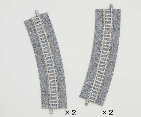 Wide-Roadbed Easement/Approach Curve Track CR(L) 354-22.5WP - Fine Track -- 13-15/16"  354mm Radius, 22.5 Degrees pkg(4)