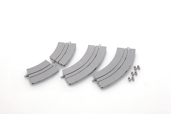 Wide Trolley/Streetcar (Tram) Super Mini Curve C103-WT - Fine Track -- 4-1/16" 103mm 2 Each 30 & 60 Degree Sections