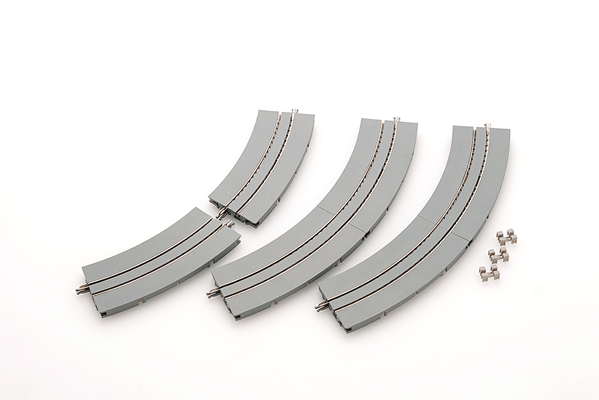 Wide Trolley/Streetcar (Tram) Mini Curve C177-WT - Fine Track -- 7"  177mm; 2 Each: 30- & 60-Degree Sections pkg(4)