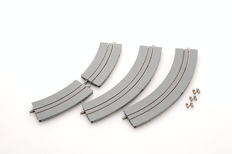 Wide Trolley/Streetcar (Tram) Mini Curve C177-WT - Fine Track -- 7"  177mm; 2 Each: 30- & 60-Degree Sections pkg(4)
