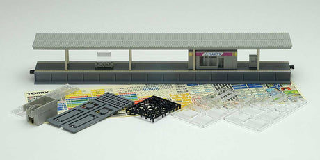 Island-Style Passenger Station Platform Extension w/Convenience Store & Lights -- Kit - 11"  28cm (For use w/#738-4275 and other extensions)