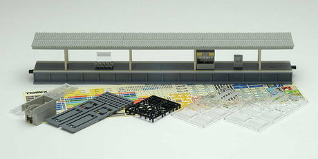 Island-Style Passenger Station Platform Extension w/Newsstand & Lights -- Kit - 11"  28cm (For use w/#738-4275 and other extensions)
