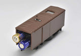 HO-735 Rail Cleaning Car - Ready to Run -- Boxcar Red, Less AA Batteries-2