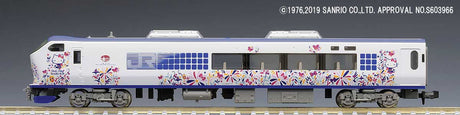 Class 280/281 3-Car Add-On Set (1 Power Car) - Standard DC -- Japanese National Railway Hello Kitty Haruka Butterfly (white, Cartoon Graph