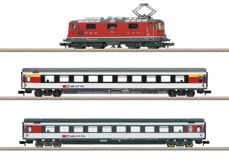 EC Digital Starter Set - Sound and DCC -- Swiss Federal Railways SBB 4/4 II, 2 Cars, Track Oval, Mobile Station Contro