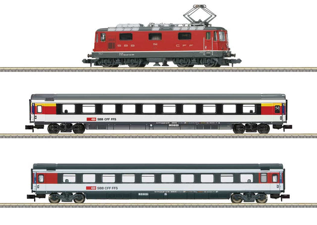 EC Digital Starter Set - Sound and DCC -- Swiss Federal Railways SBB 4/4 II, 2 Cars, Track Oval, Mobile Station Contro