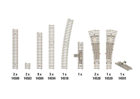 Code 80 B1 Track Extension Set - Minitrix-2
