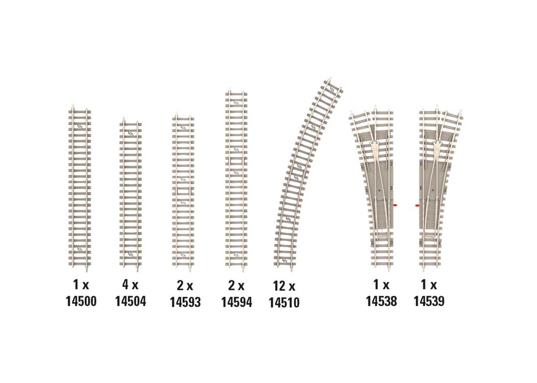 Code 80 B2 Track Extension Set - Minitrix-2