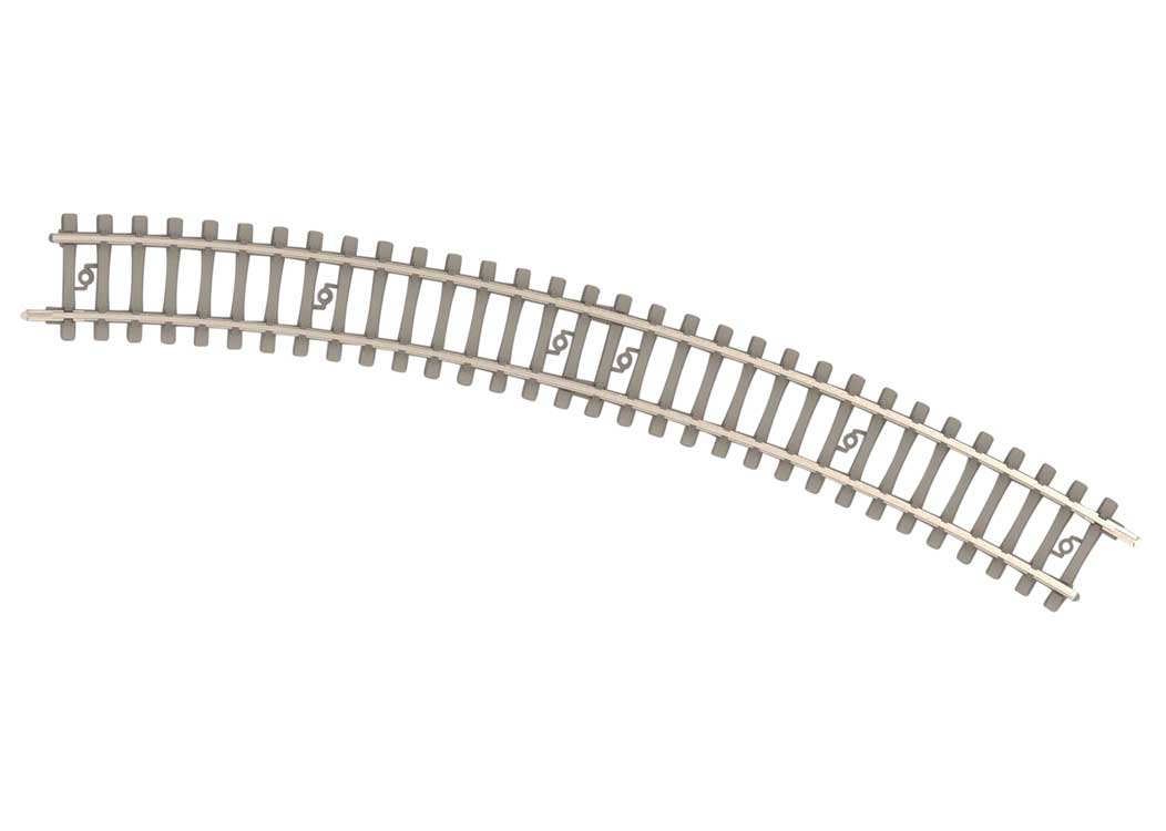 Code 60 Curved Track Section - Nickel Silver Rail, Concrete Ties -- 10-5/16"  261.8mm Radius 2a - 30 Degrees pkg(10)