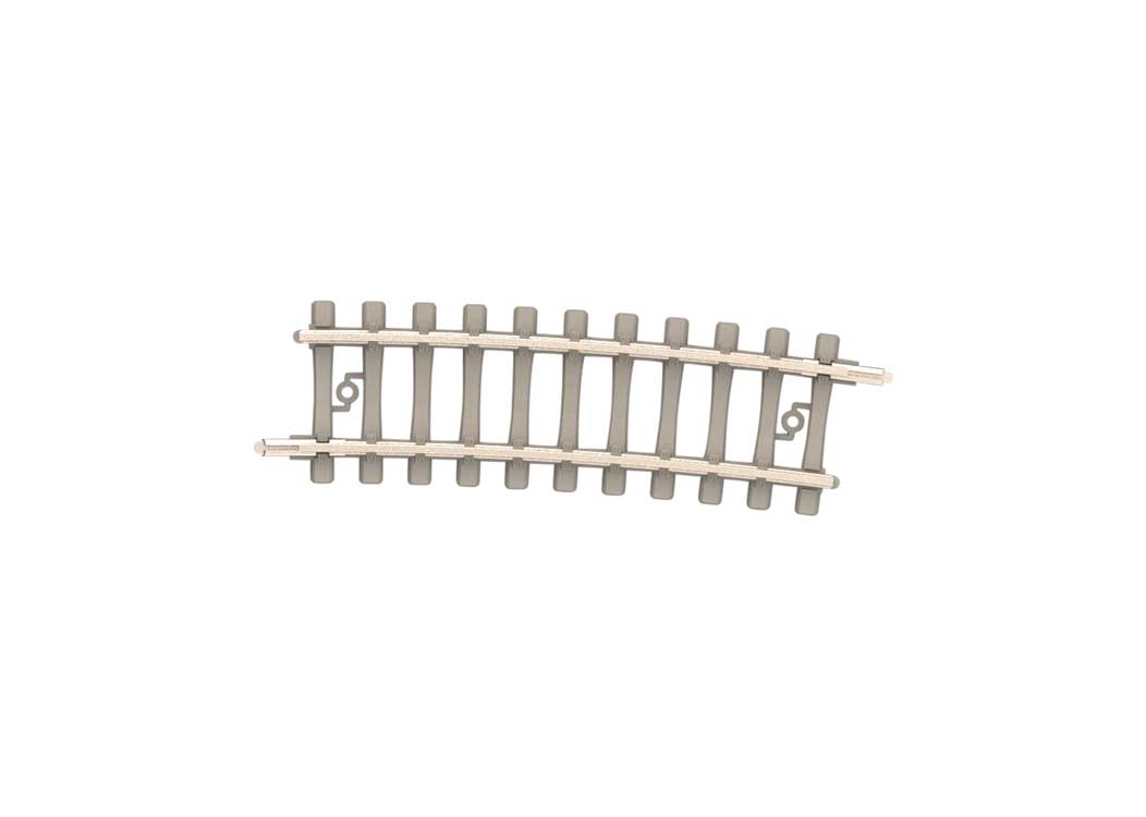 Code 60 Curved Track Section - Nickel Silver Rail, Concrete Ties -- 14-1/4"  362.6mm Radius 4 - 7.5 Degrees pkg(10)