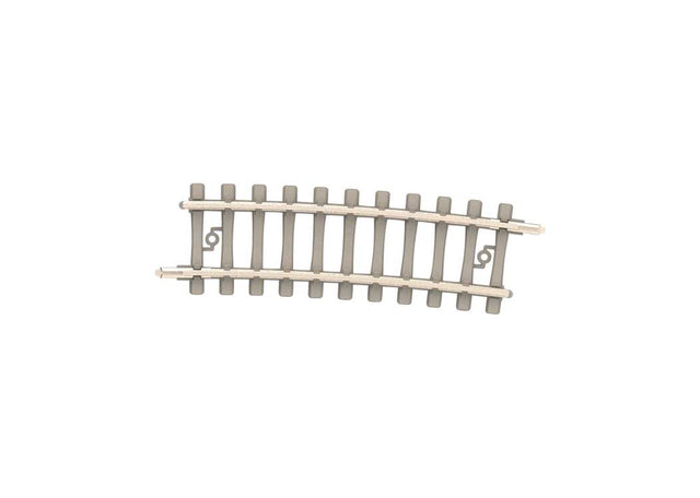 Code 60 Curved Track Section - Nickel Silver Rail, Concrete Ties -- 14-1/4"  362.6mm Radius 4 - 7.5 Degrees pkg(10)