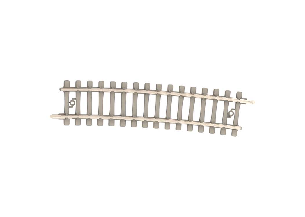 Code 60 Curved Track Section - Nickel Silver Rail, Concrete Ties -- 19-3/8"  492.6mm Radius 5 - 7.5 Degrees pkg(10)