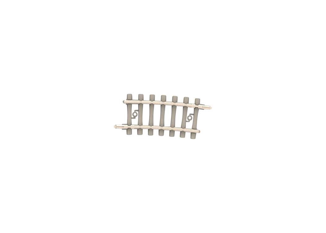 Code 60 Curved Track Section - Nickel Silver Rail, Concrete Ties -- 9"  228.2mm Radius 2 - 7.5 Degrees pkg(10)