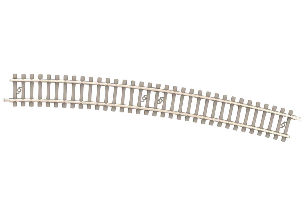 Code 60 Curved Track Section - Nickel Silver Rail, Concrete Ties -- 20-11/16"  526.2mm Radius 6 - 15 Degrees pkg(10)