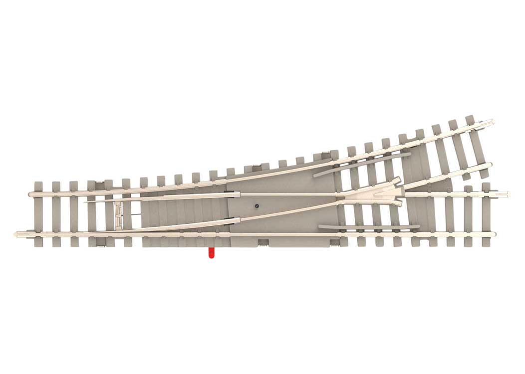 Code 60 Turnout - Nickel Silver Rail, Concrete Ties -- Left Hand 4-7/16" 112.6, Radius 4 - 15 Degrees-1