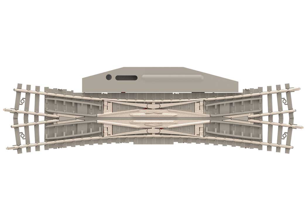 Code 60 Double Slip Remote Turnout w/Concrete Ties -- 15 Degree R4 362.6mm Radius Curve 5-1/8"  129.8mm