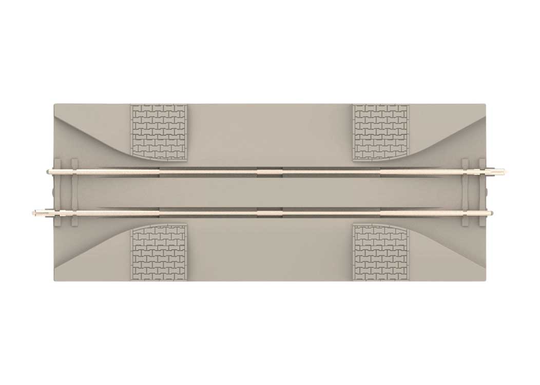 Code 60 Straight Rerailer Track - Nickel Silver Rail, Concrete Ties -- 4-1/8"  104.2mm Length-2