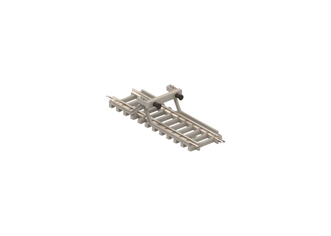Code 60 Straight Bumper Section - Nickel Silver Rail, Concrete Ties -- 2"  50mm-1