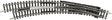 Code 80 Curved Manual Turnout -- Left Hand, R3/R4, 12-15/16"  329mm, 14-1/4"  362.6mm Radius, 30 Degrees