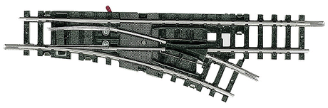Minitrix Code 80 Manual Turnout -- Right Hand w/R1 24 Degree Diverging Route & R1 6 Degree Add-On Section