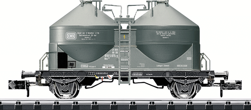 2 Type Ucs 908 & 2 Ucs 909 Cement Silo Car Set - Ready to Run - Trix Exclusiv -- German Federal Railway (Era IV, gray)