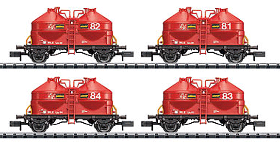 Cement Silo Container 4-Car Set -- WLE