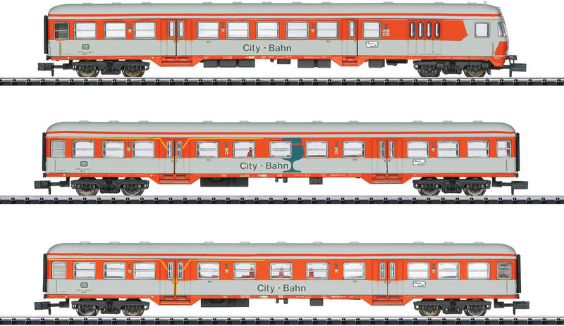 Type BDnrzf 784 Cab Car, ABnrzb 772.1, ABnrzb 772.1 Coach Set - Ready to Run -- German Federal Railway (Era IV, City-Bahn; orange, ivory, gray)