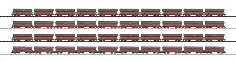 Era III Ore Car Display - 40-Car Set -- German Federal Railway (Langer Heinrich)