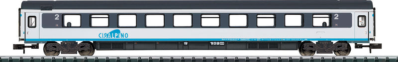 2nd Class Coach - Ready to Run -- Swiss Federal Railways / Cisalpino (Era V; white, gray, blue)