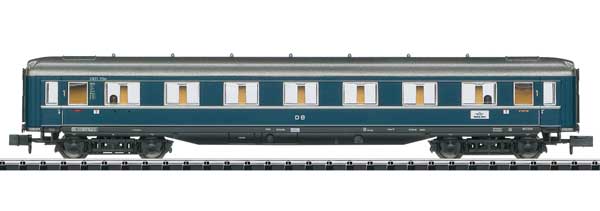 Type A4ue 1st Class Compartment - Ready to Run - Minitrix -- German Federal Railroad DB (Era III 1957, blue, gray)