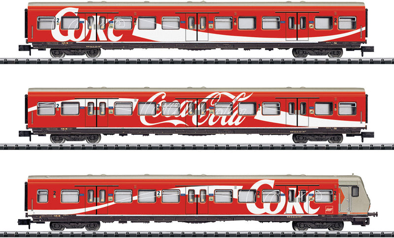 S-Bahn Type Bxf 796.1 Cab Car, ABx 791.1, Bx 794.1 Coach Set - Ready to Run -- German Federal Railway (Era V 1992, Cola-Cola Scheme; red, white)