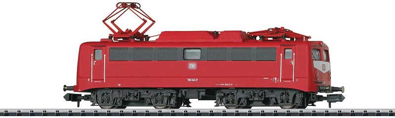 Class 110 Electric Pants Crease Ends w/Sound & DCC/SX - Minitrix -- German Federal Railway #110 241-7 (Era VI; red, gray)
