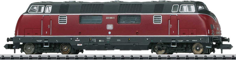 Class BR 220 Diesel Locomotive with Sound & DCC/SX - Mini-Trix -- German Federal Railway #220 085-5 (Era IV; red, black)