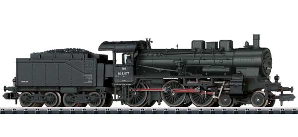 Class 638 4-6-0 - Sound and DCC-SX - Minitrix -- Austrian Federal Railways OBB #638.1677 (Era III, black)