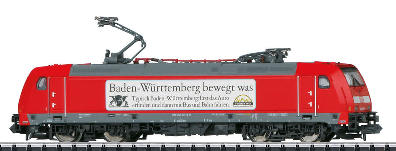 Bombardier Traxx Class 146.2 Electric w/DCC/SX - Minitrix -- German Federal Railway (Era IV; Traffic Red, gray; Baden-Wurttemberg Ad)