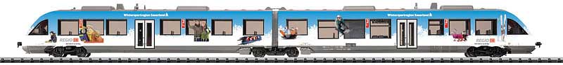 Class 648.1 LINT 41/H Railcar w/Sound & DCC/SX - Minitrix -- German Federal Railway (Era VI; white, blue; Ski Graphics)