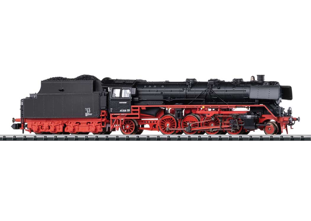 Class 41 2-8-2 - Sound and DCC - Minitrix -- German Federal Railroad DB #41 308 (Era III 1956, black, red)-2