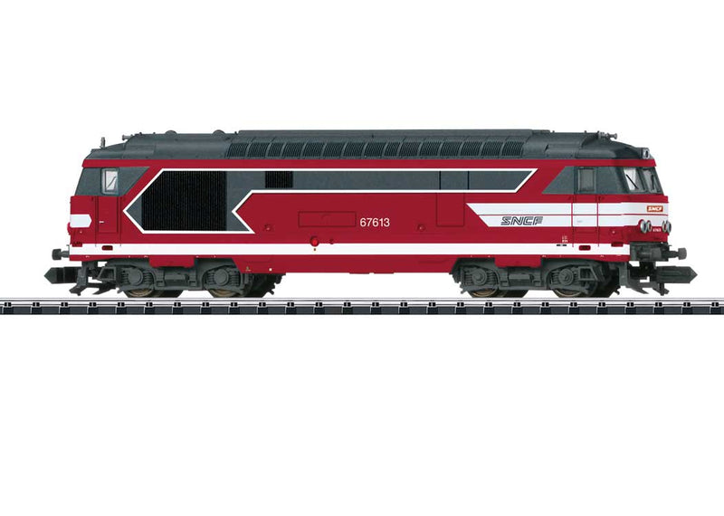 Modernized Class BB 67400 Diesel - Standard DC - Minitrix -- French National Railways SNCF (Era IV Livree Capitole Scheme, red, gray, whi