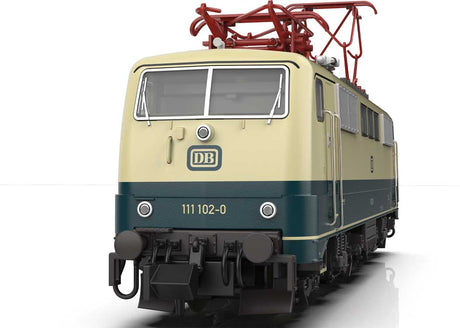Class 111 Electric - Sound and DCC-SX - Minitrix -- German Federal Railroad DB #111 102-0 (Era IV 1974, ivory, Ocean Blue)-3
