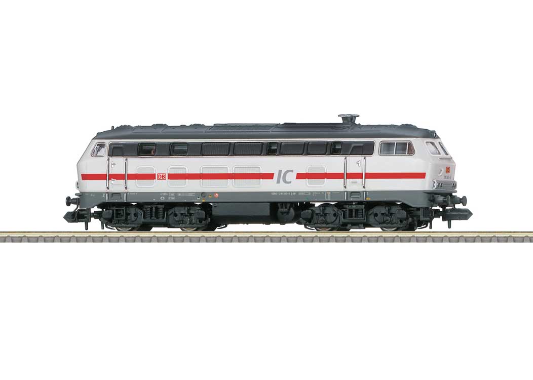 Class 218 Diesel - Sound and DCC - Minitrix -- German Railroad DB AG #218 341-6 (Era VI, IC Scheme, white, gray, red)