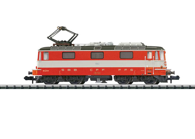 Class Re 4/4 II Electric - Sound and DCC-SX - Minitrix -- Swiss Federal Railways SBB #11141 (Era IV 1974, red, white, black)-1
