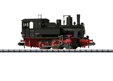 Class 89.6 0-6-0T - DCC - Minitrix -- German State Railroad DR #89 621 (Era III, black, red)