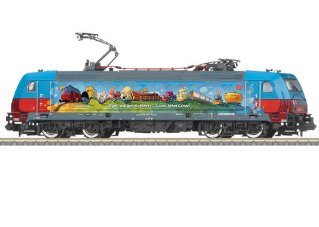 Bombardier Traxx F 140 AC 2 Class 185.2 Electric - Sound and DCC - Minitrix -- German Railroad DB AG #185 367-0 Gunni Guterzug  (Era VI, blue, red)-2