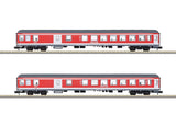 2 Type Bduu 497.2 Commuter Cars - Ready to Run - Minitrix -- German Railroad DB AG Murg Valley Recreation (Era VI 2022, red, gray, white)-1