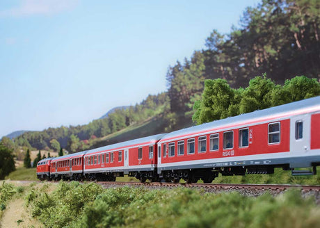 2 Type Bduu 497.2 Commuter Cars - Ready to Run - Minitrix -- German Railroad DB AG Murg Valley Recreation (Era VI 2022, red, gray, white)-2