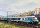 Type ABnrz 1st/2nd Class Coach & Type 480.1 Cab Car - Ready to Run - Minitrix -- Company for Vehicle Technology GfF (Era VI 2022, blue, gray)-2