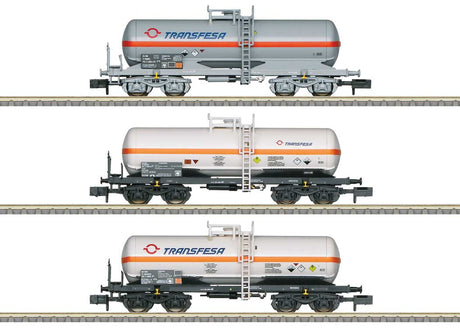 4-Axle Tank Car 3-Pack - Ready to Run - Minitrix -- Transfesa (Era V 2000, 2 Schemes)-1